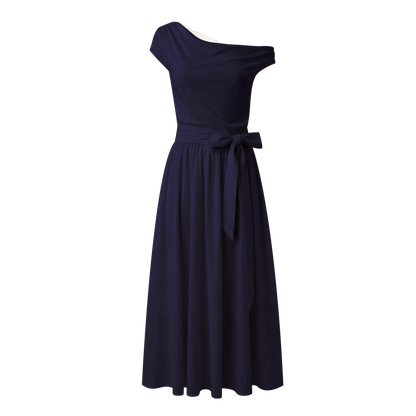 Lace-Trim Off-Shoulder Tie Dress