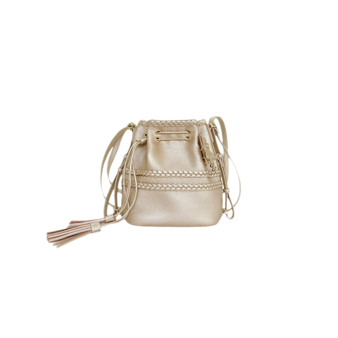Braided Drawstring Bucket Backpack
