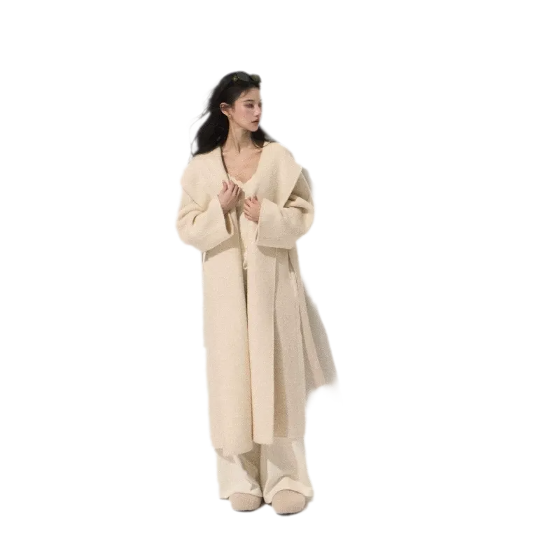 Double-Faced Wool Belted Coat