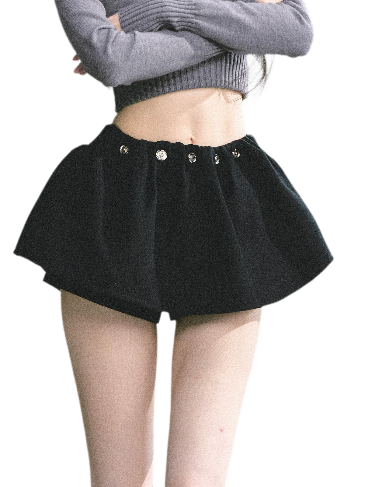 Wool Balloon A-Line Skirt