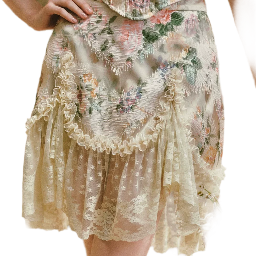 Floral Lace Off-Shoulder Set