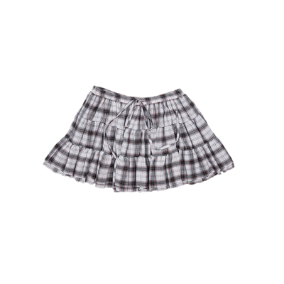 Beige Plaid Skirt / S