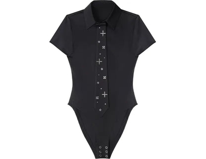 Detachable Tie Short Jumpsuit