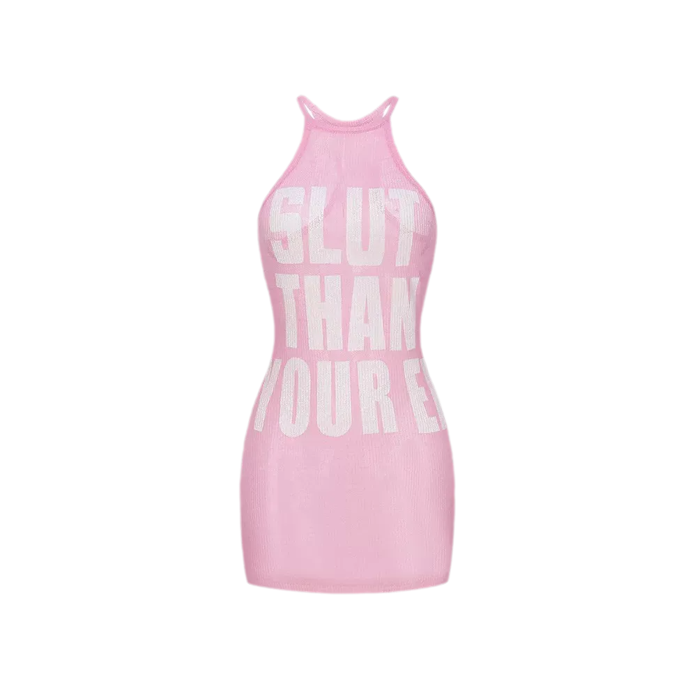 Letter Print Knit Dress