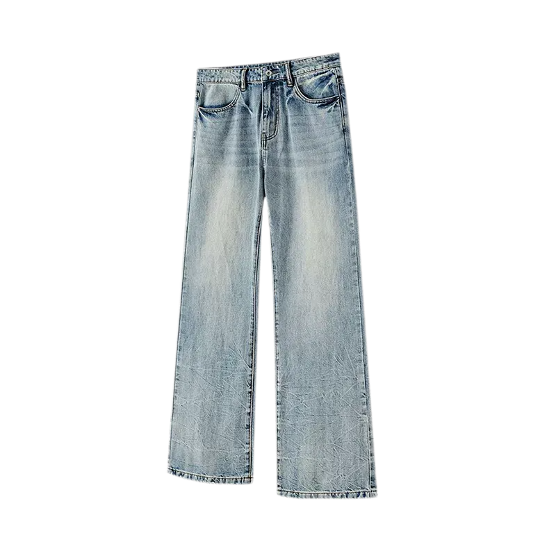 Washed Bootcut Raw-Denim Jeans