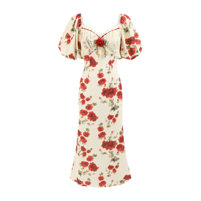 印花中袖连衣裙 / XS