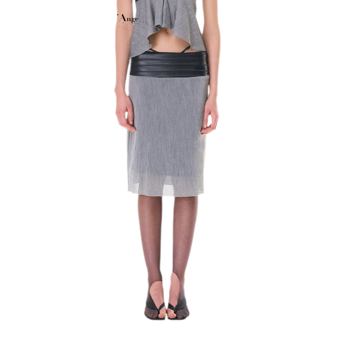 Textured Peplum Skirt Set