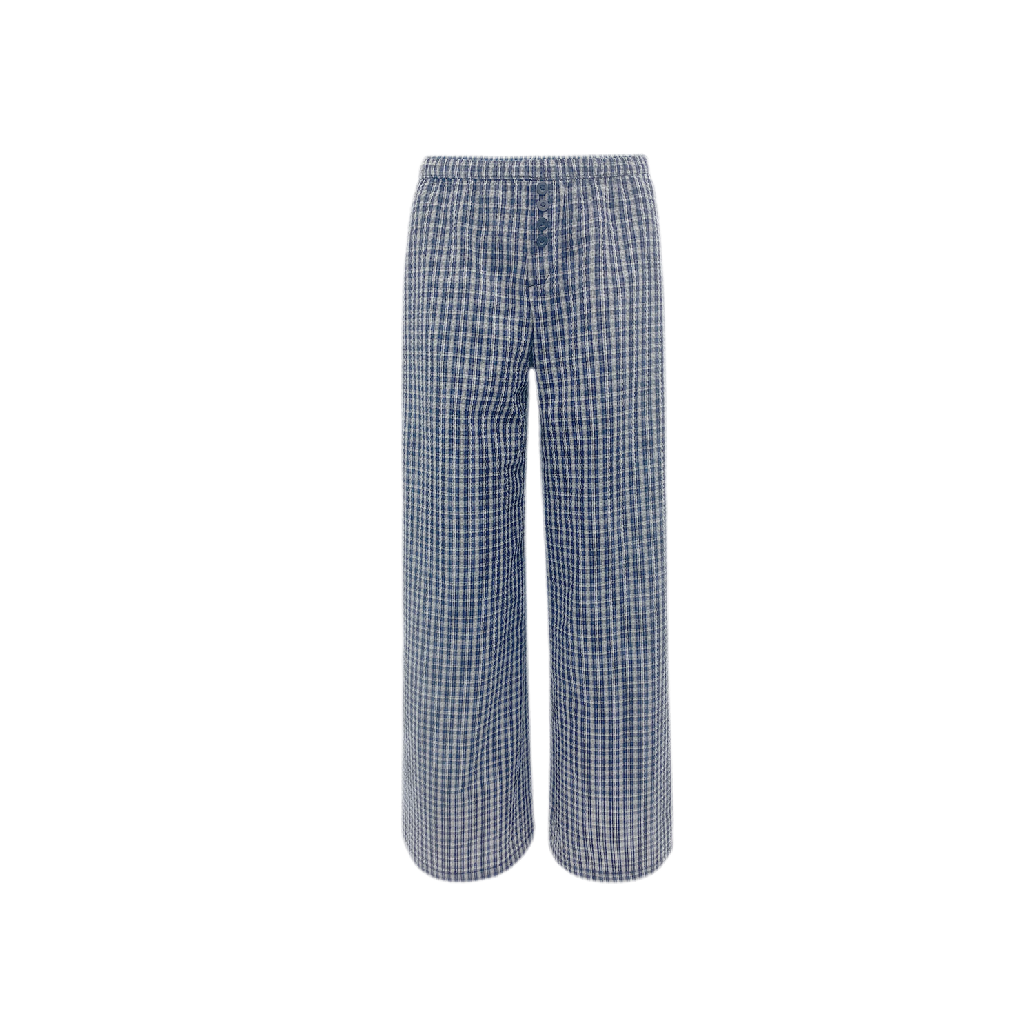 Textured Check Wide-Leg Trousers
