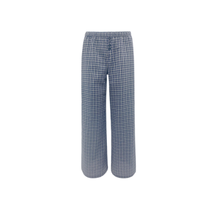 Textured Check Wide-Leg Trousers