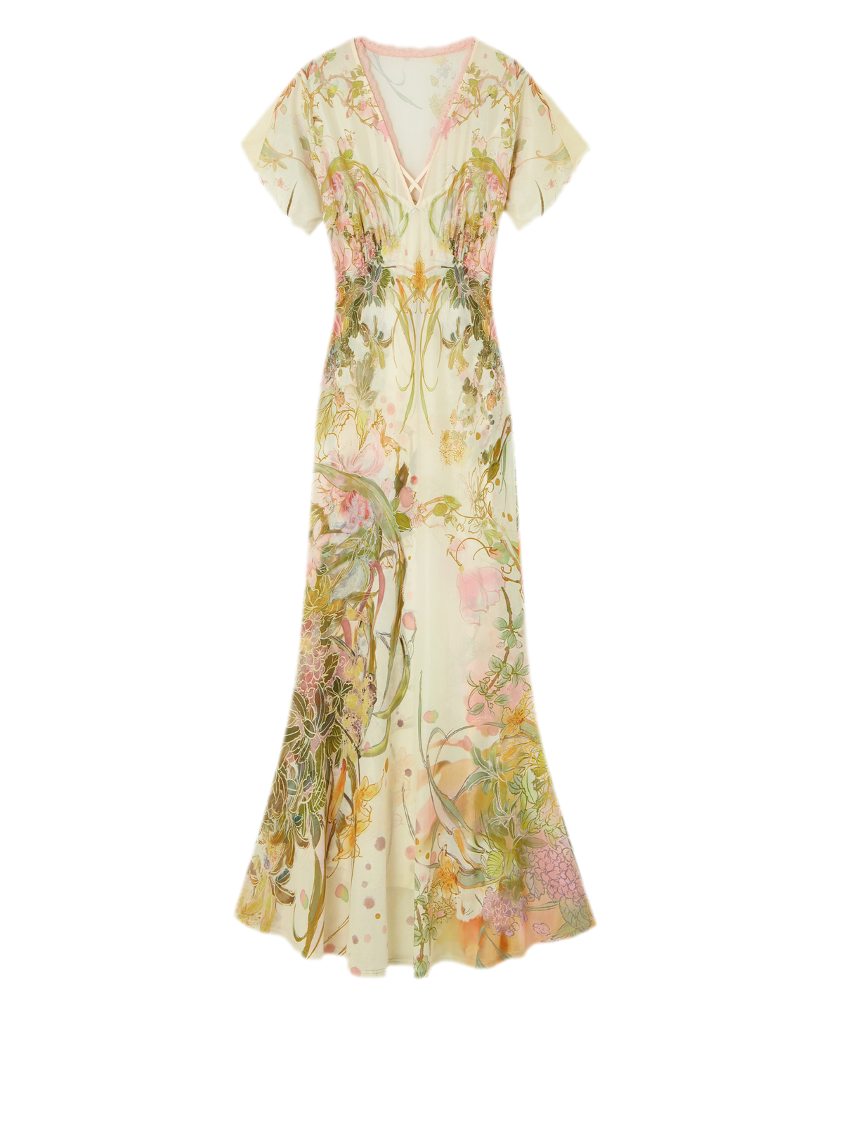 Aquarell-Blumen-Fischschwanzkleid