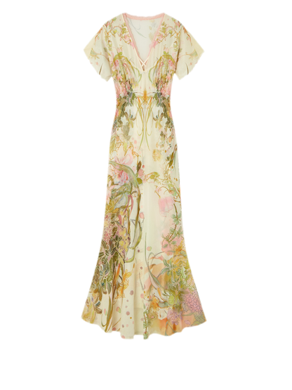Aquarell-Blumen-Fischschwanzkleid