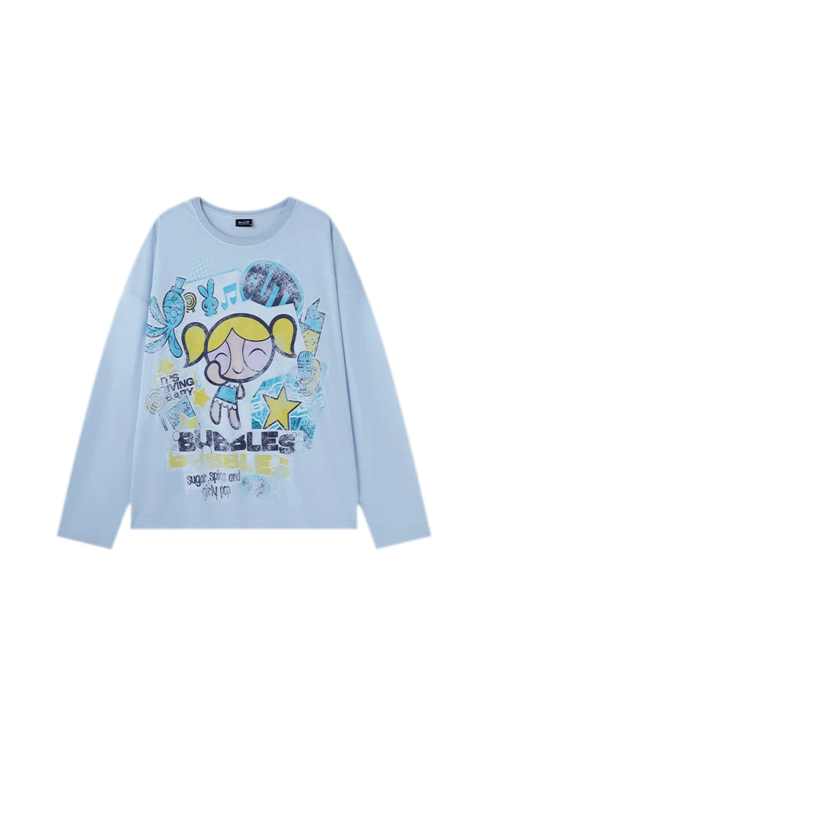 Distressed Print Long-Sleeve T-Shirt