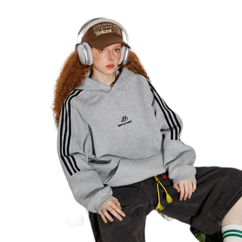 Striped Oversized Pullover Hoodie