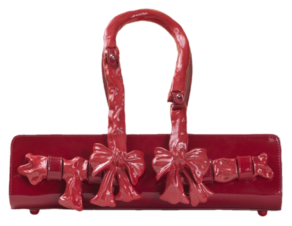 Glossy Bow Handle Handbag