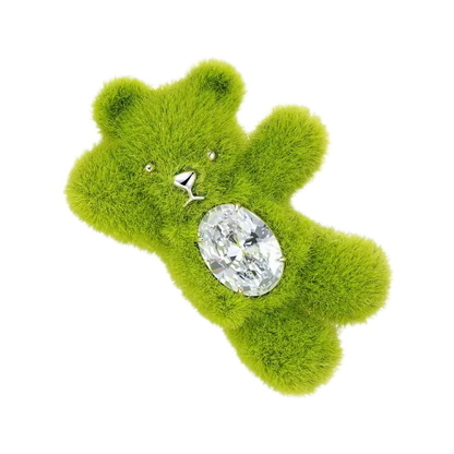 Plush Gemstone Bear Hair Clip