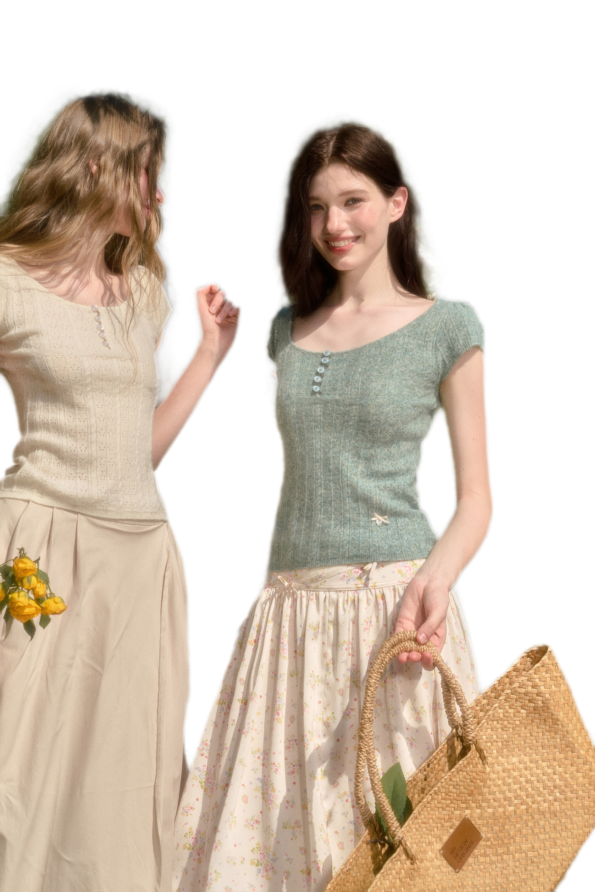 Soft Wool Fitted Short-Sleeve Top