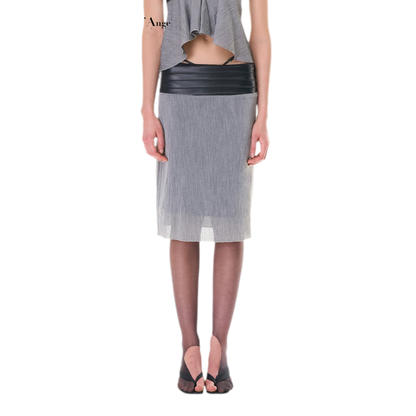 Textured Peplum Skirt Set