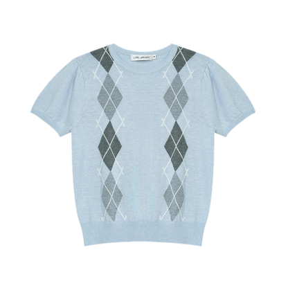 Wool Argyle Knit Set