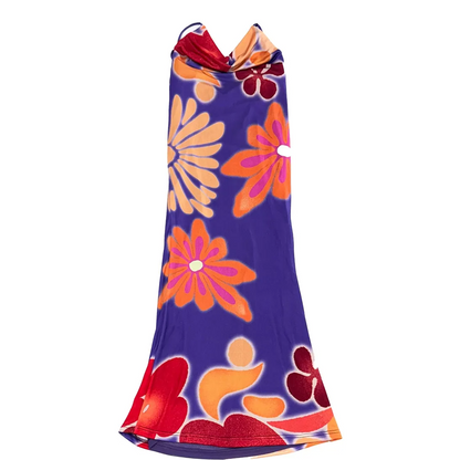 Floral Cowl Backless Dress