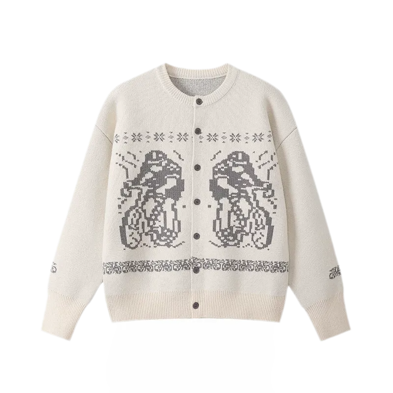 Fair Isle Relaxed Cardigan Sweater