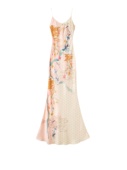 Leopard Stitch Floral Slip Dress