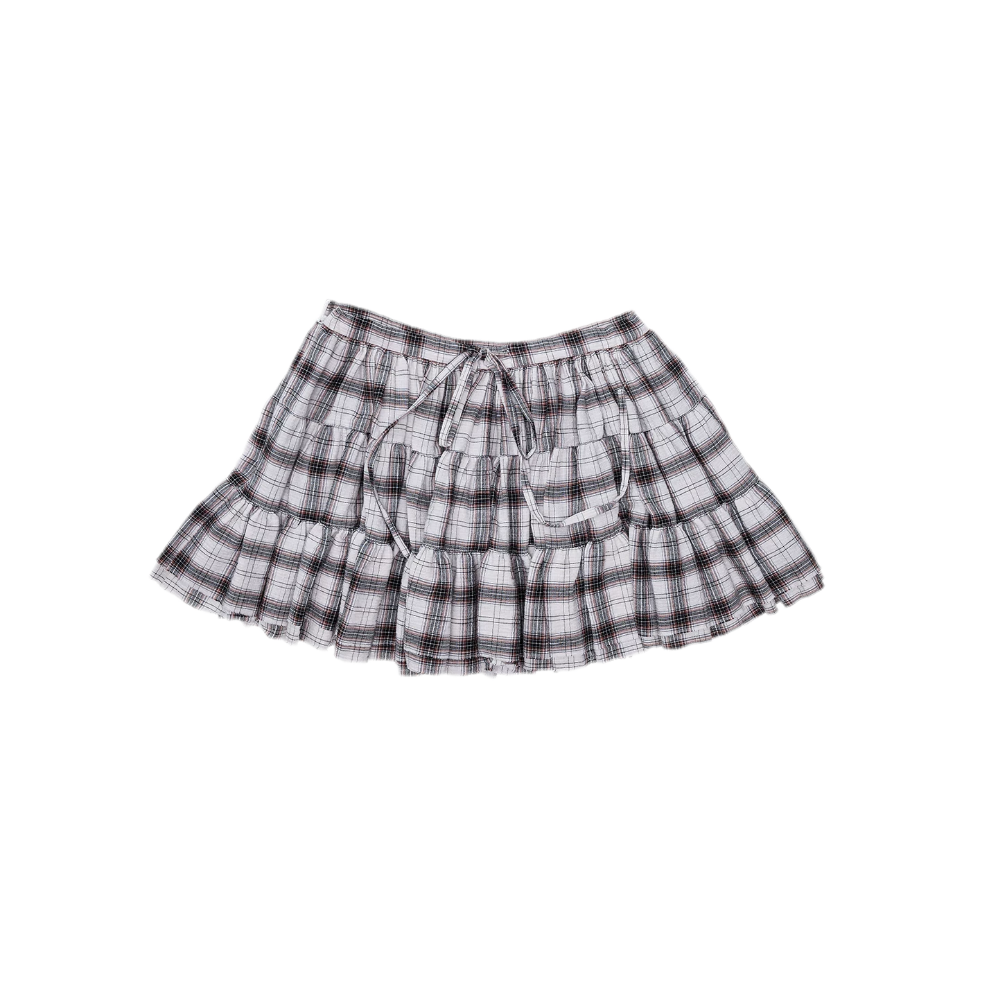 Plaid Tiered Skirt Set