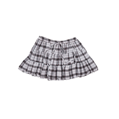 Plaid Tiered Skirt Set