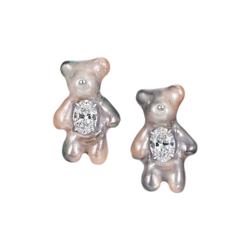 Pearl Bear Statement Earrings