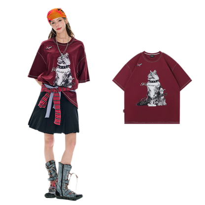 Tactile Graphic Loose T-Shirt