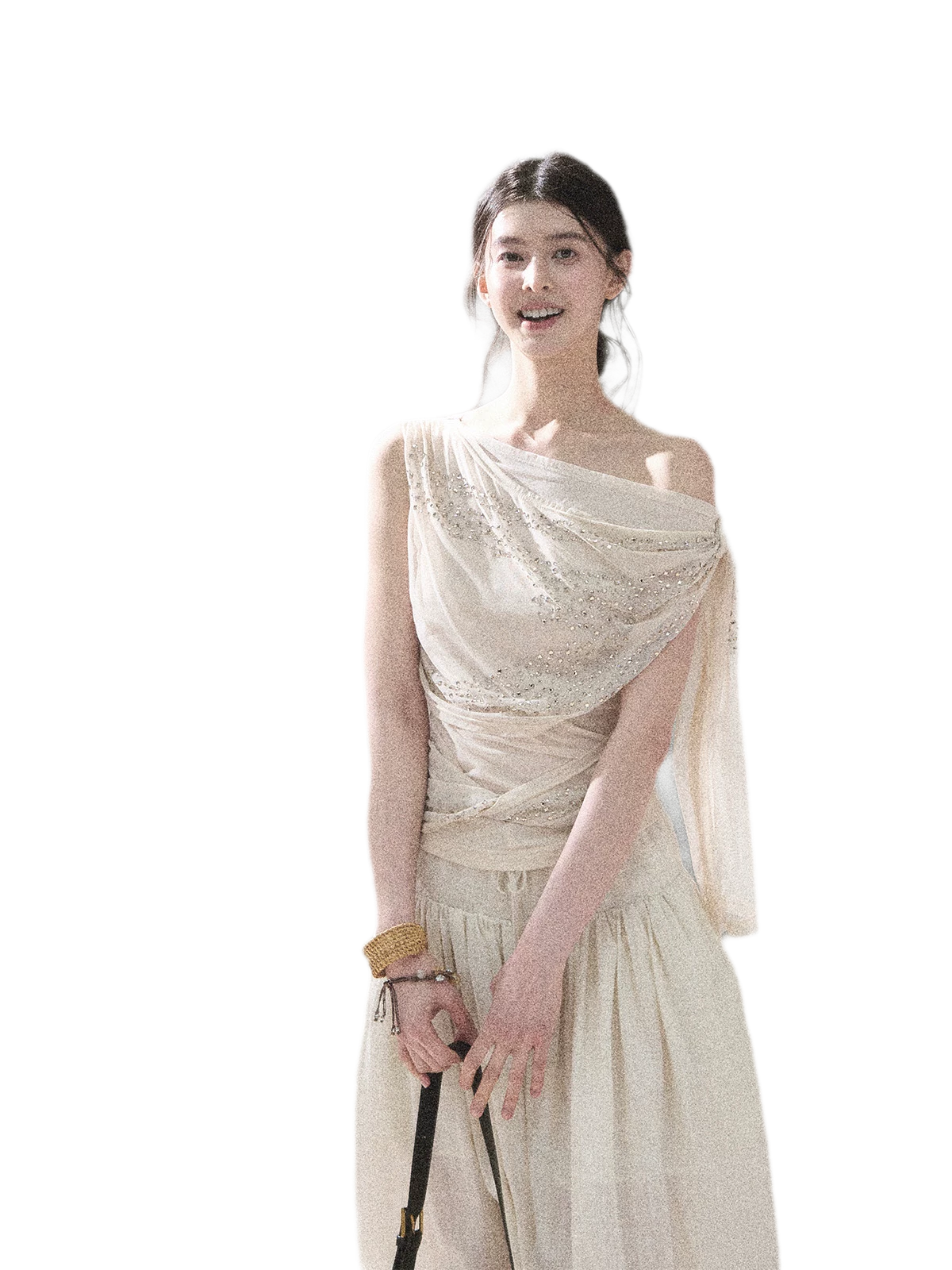 Mesh Drape Rhinestone Top | Final Sale