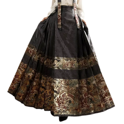 Purple Gray Horse-face Skirt / S