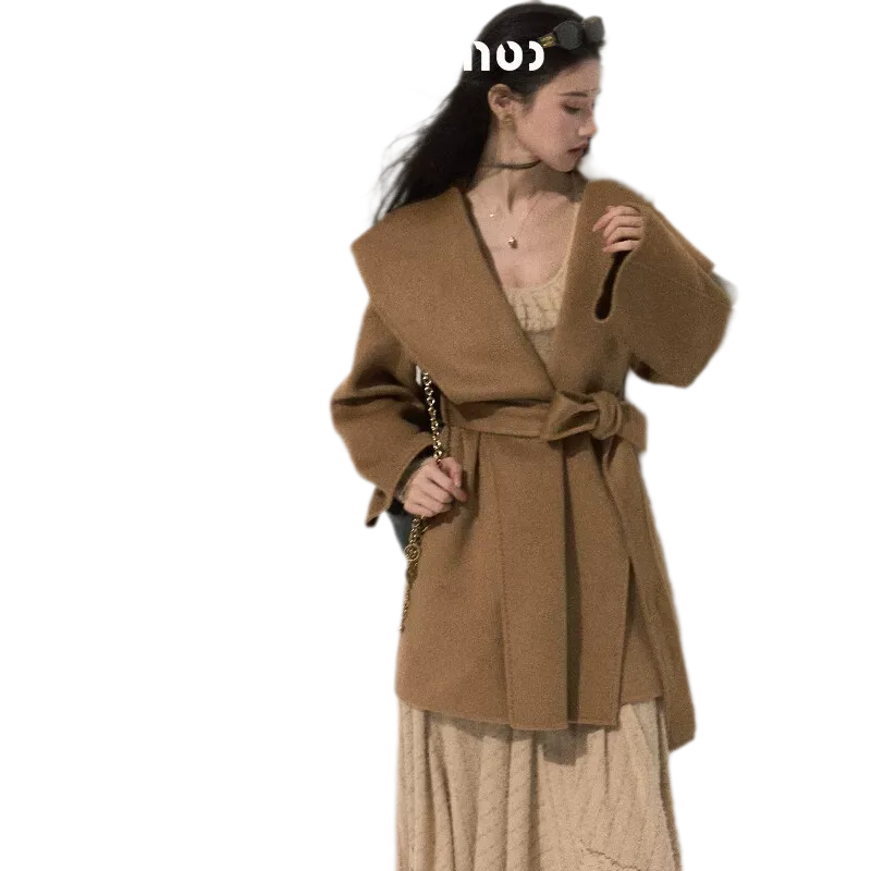Double-Faced Wool Belted Coat