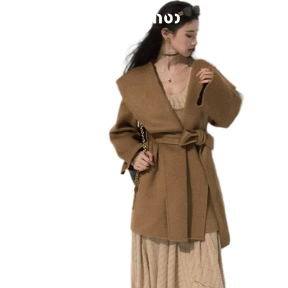 Double-Faced Wool Belted Coat