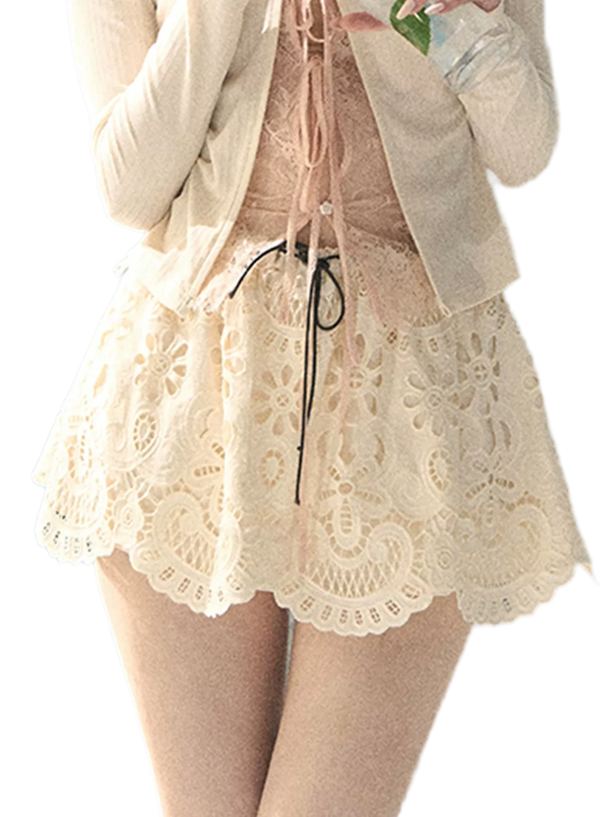 Lace A-Line Mini Skirt
