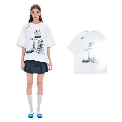 Tactile Graphic Loose T-Shirt