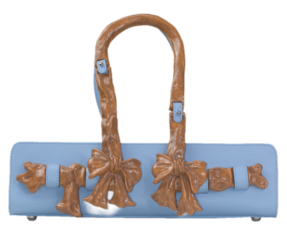 Glossy Bow Handle Handbag
