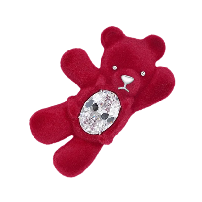 Plush Gemstone Bear Hair Clip