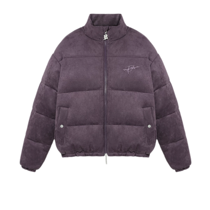Suede Oversized Down Puffer Jacket