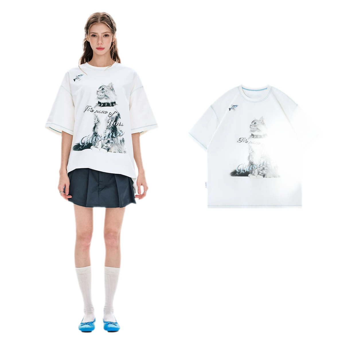 Tactile Graphic Loose T-Shirt