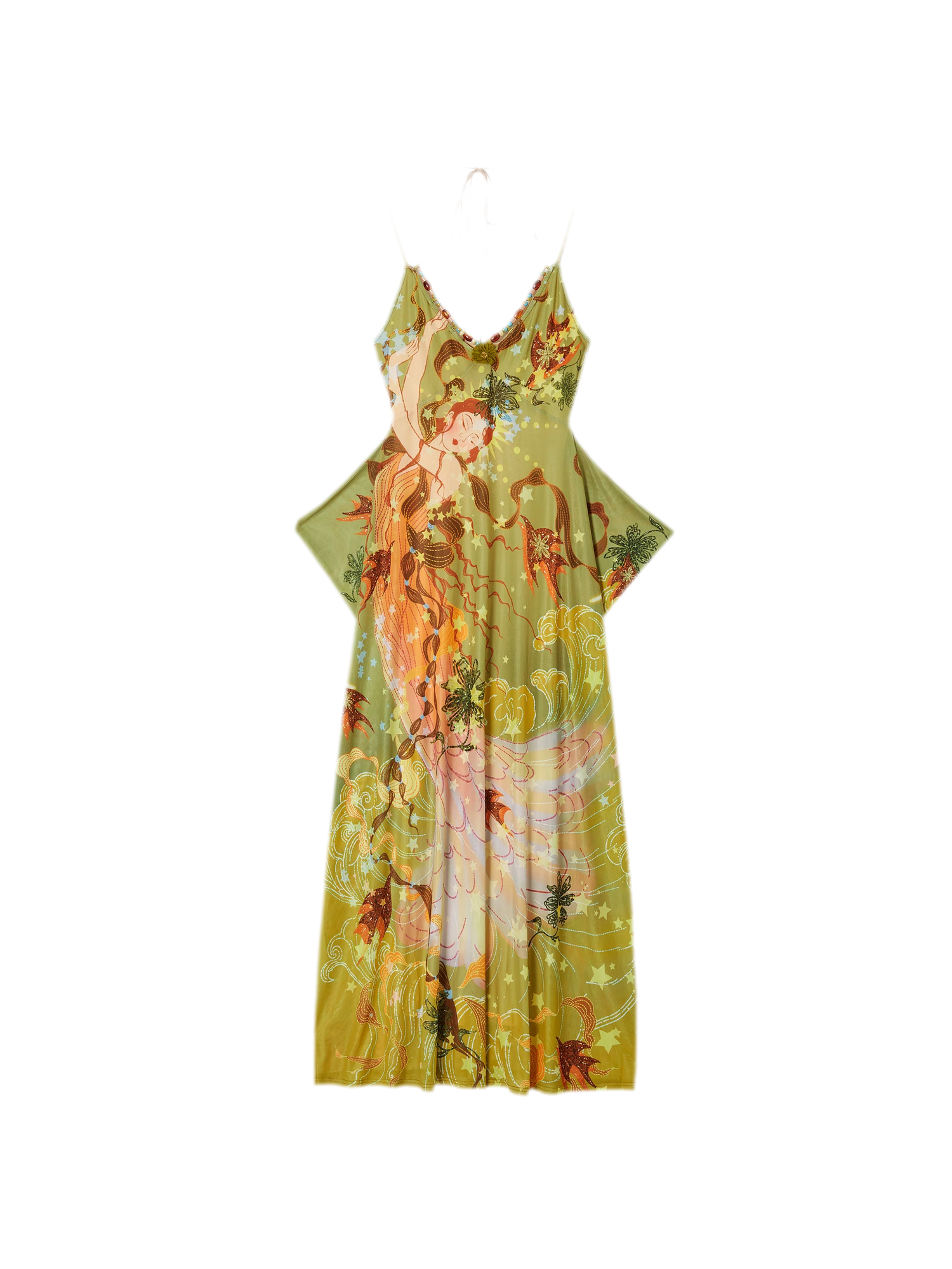 Beaded Floral Cami Dress