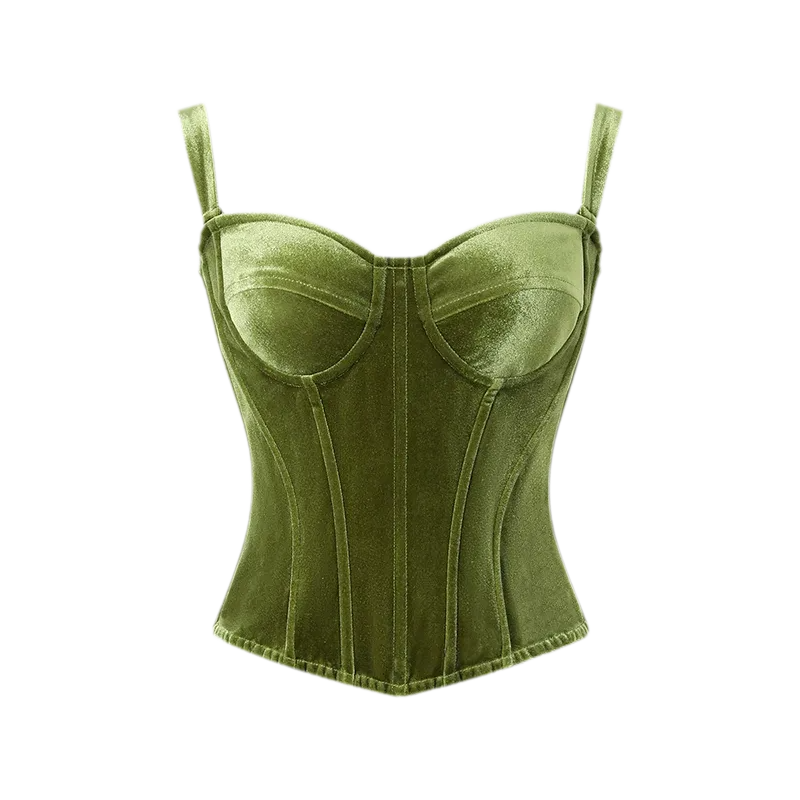 Velvet Boned Corset Top