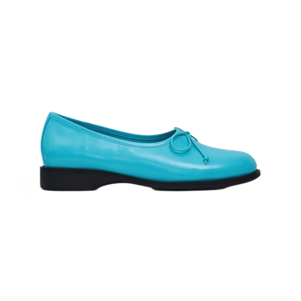 Oiled Leather Bow Ballet Flats