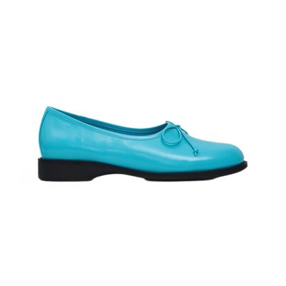 Oiled Leather Bow Ballet Flats
