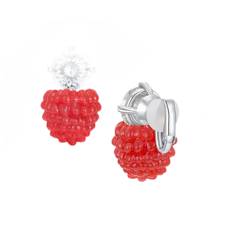 Berry Gemstone Statement Earrings
