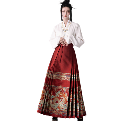 White Top + Red Skirt / S