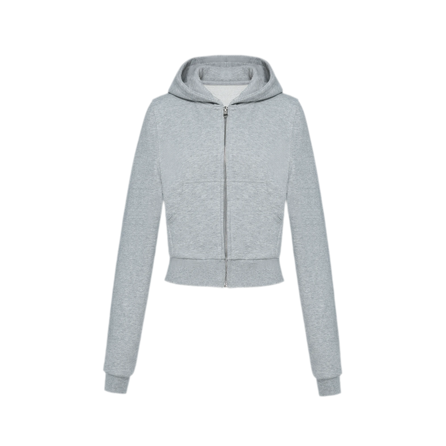 Ribbed Slim-Fit Cropped Hoodie