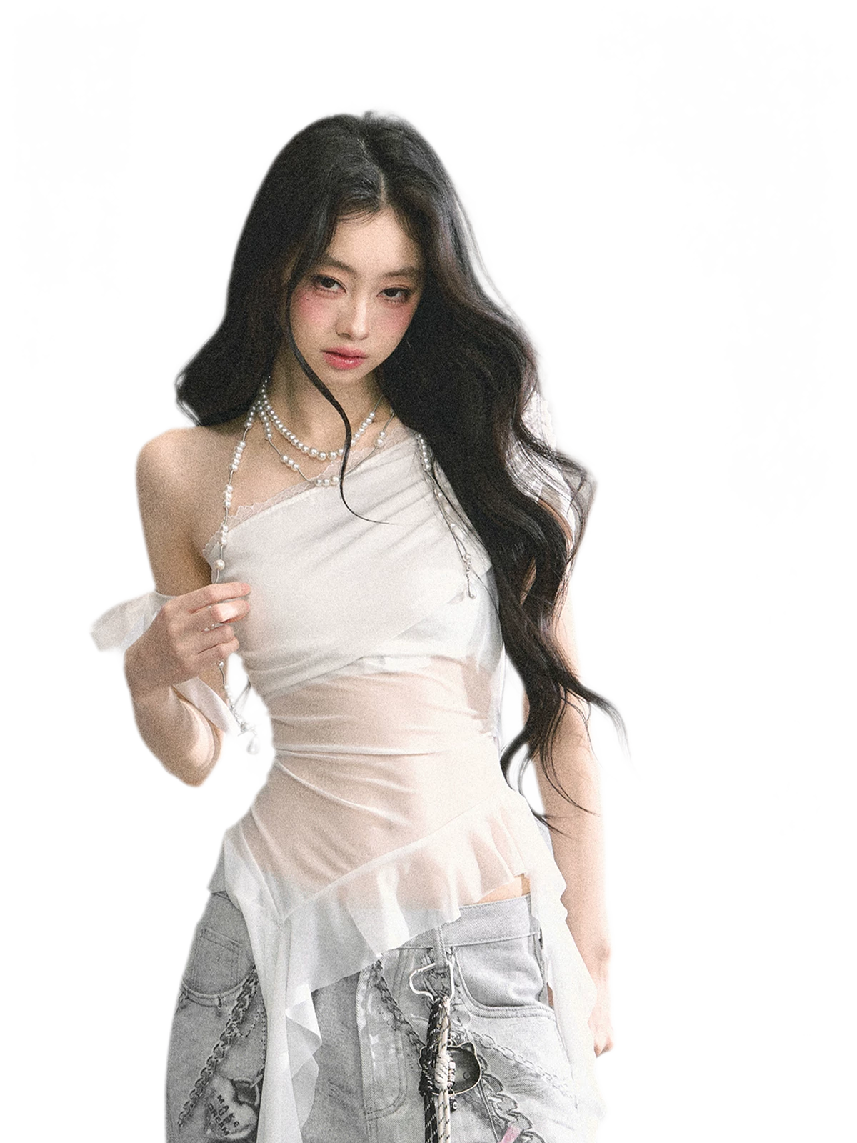 Sheer Off-Shoulder Tee