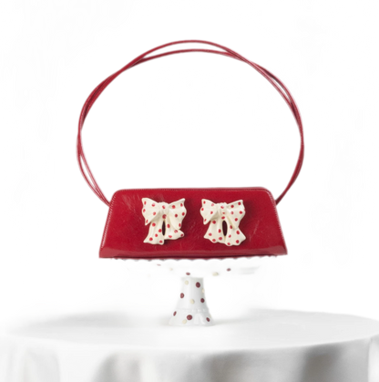 Ceramic Bow Leather Shoulder Bag