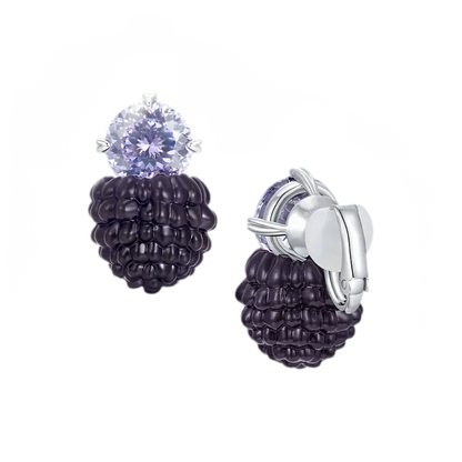 Berry Gemstone Statement Earrings