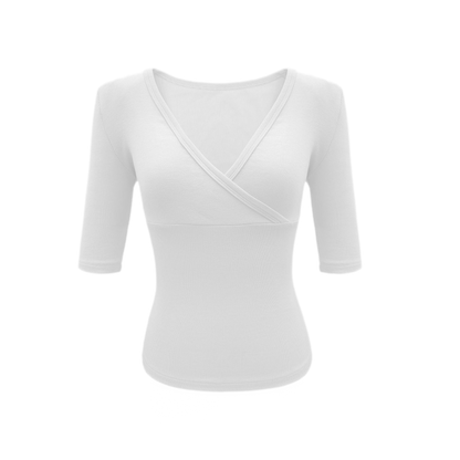 Crossover V-Neck Fitted Top